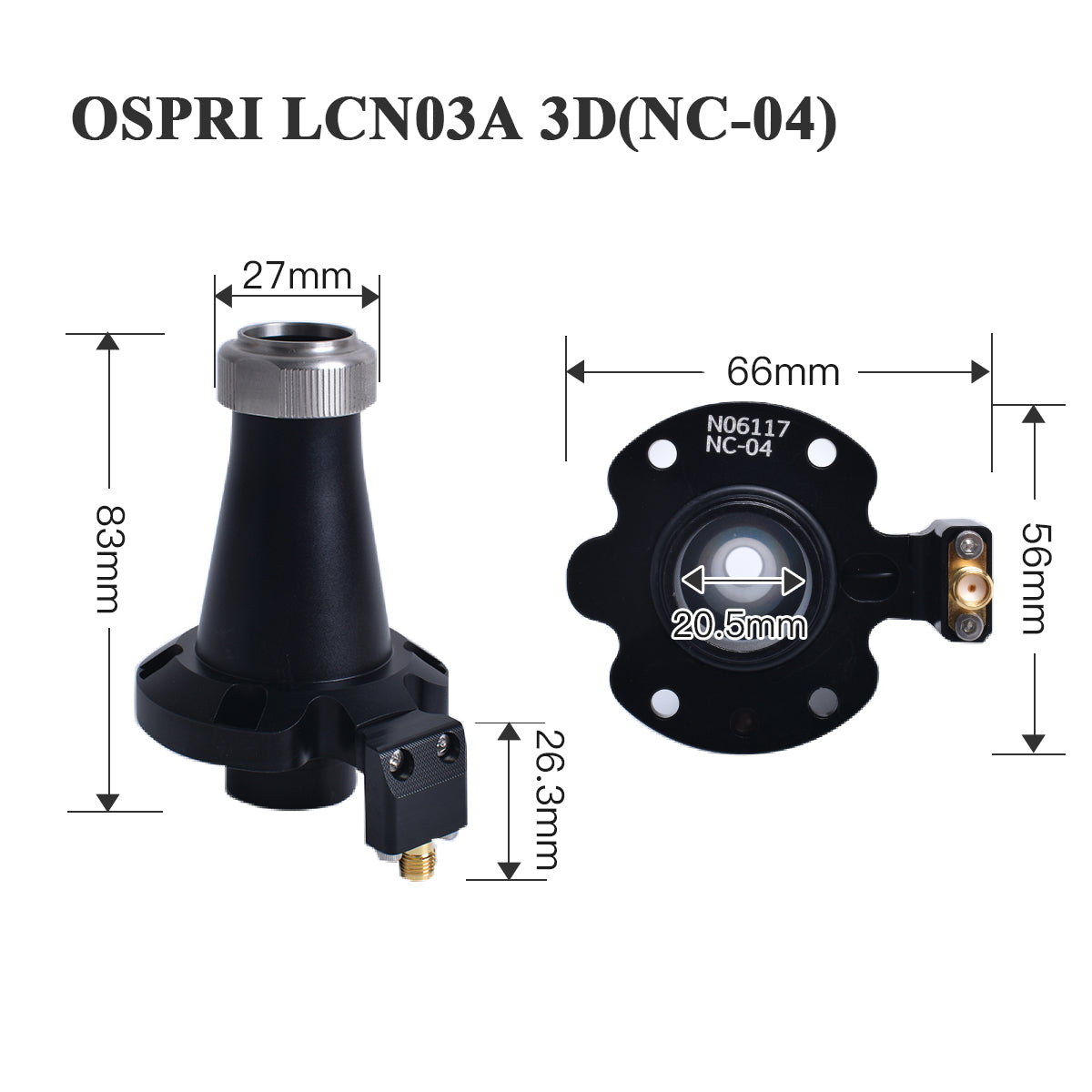 Conector de Bico a Laser Startnow Sensor Ospri LC218 LC-40 LCS03C LC608 LC80 LCN03A 3D NC-04 F150 Peças de Cabeça de Corte de Equipamento CNC
