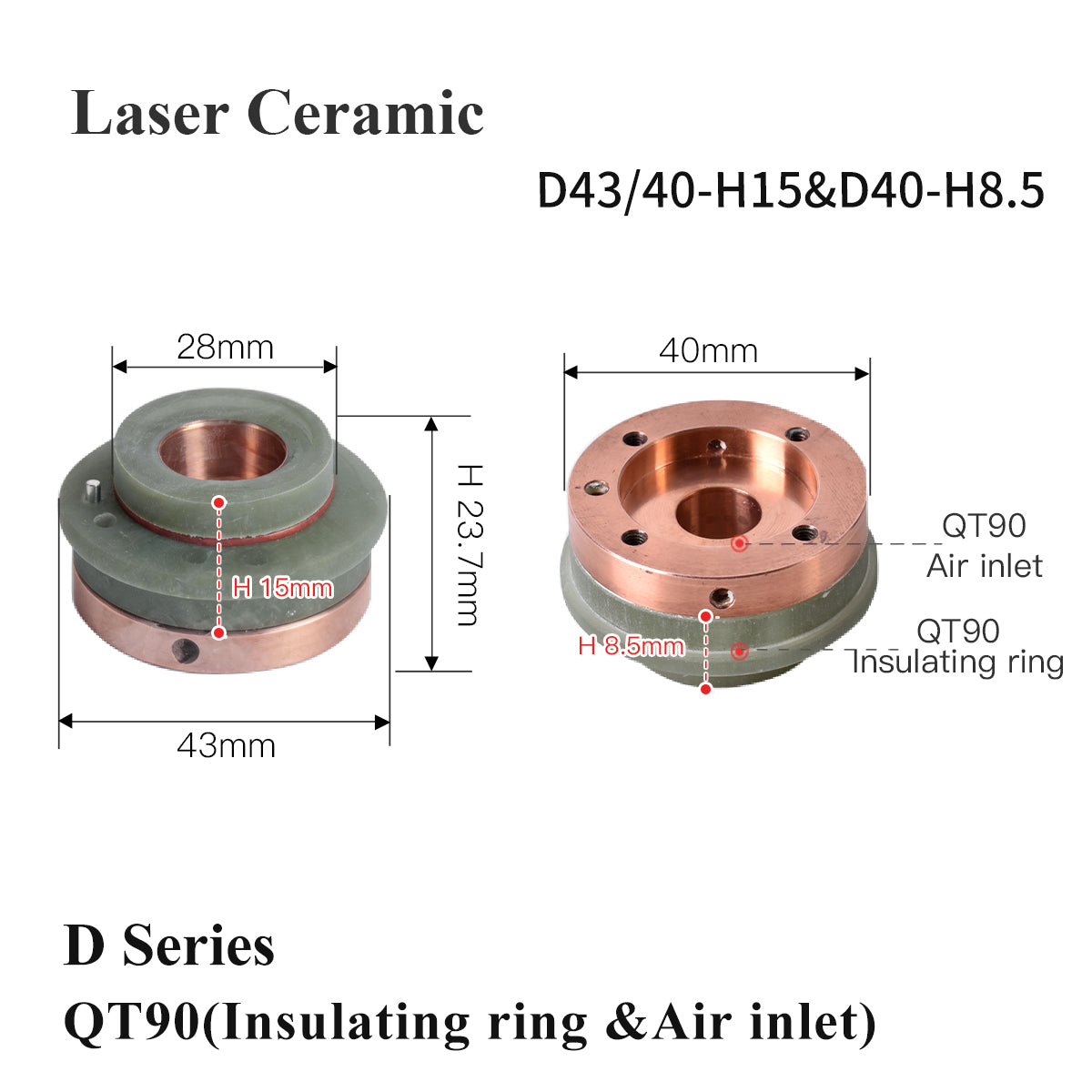 Startnow Laser Keramik Isolierring 3501/3502 Schrägloch 2700/2702