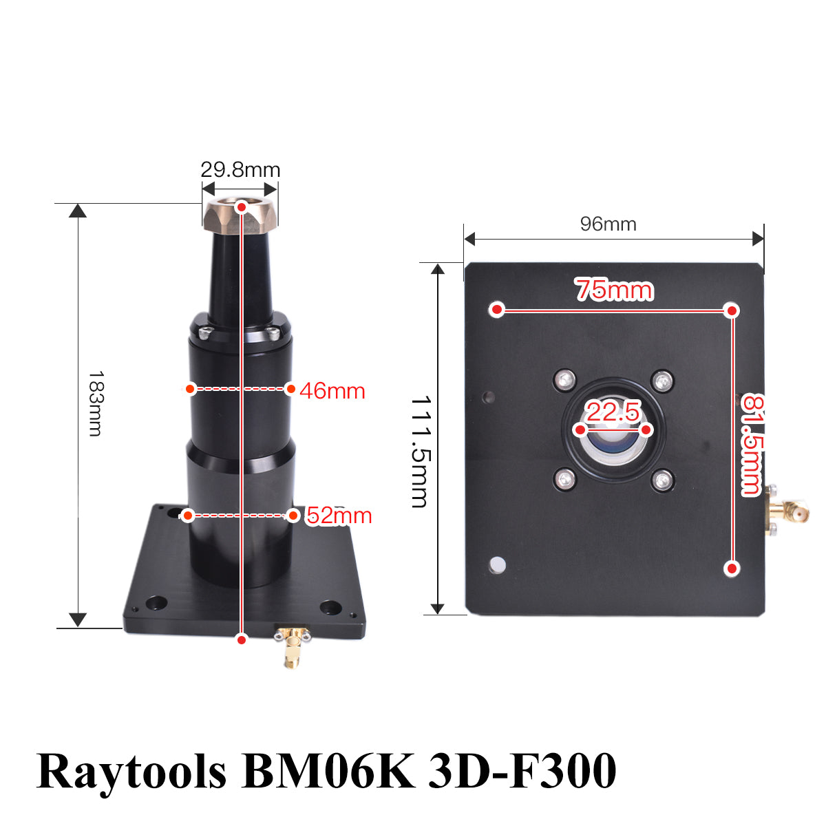 Startnow Laser Nozzle Sensor Connector BT210S BT230 BT240S BM111 Nozzle Connection Parts For Raytools Fiber Laser Cutting Head