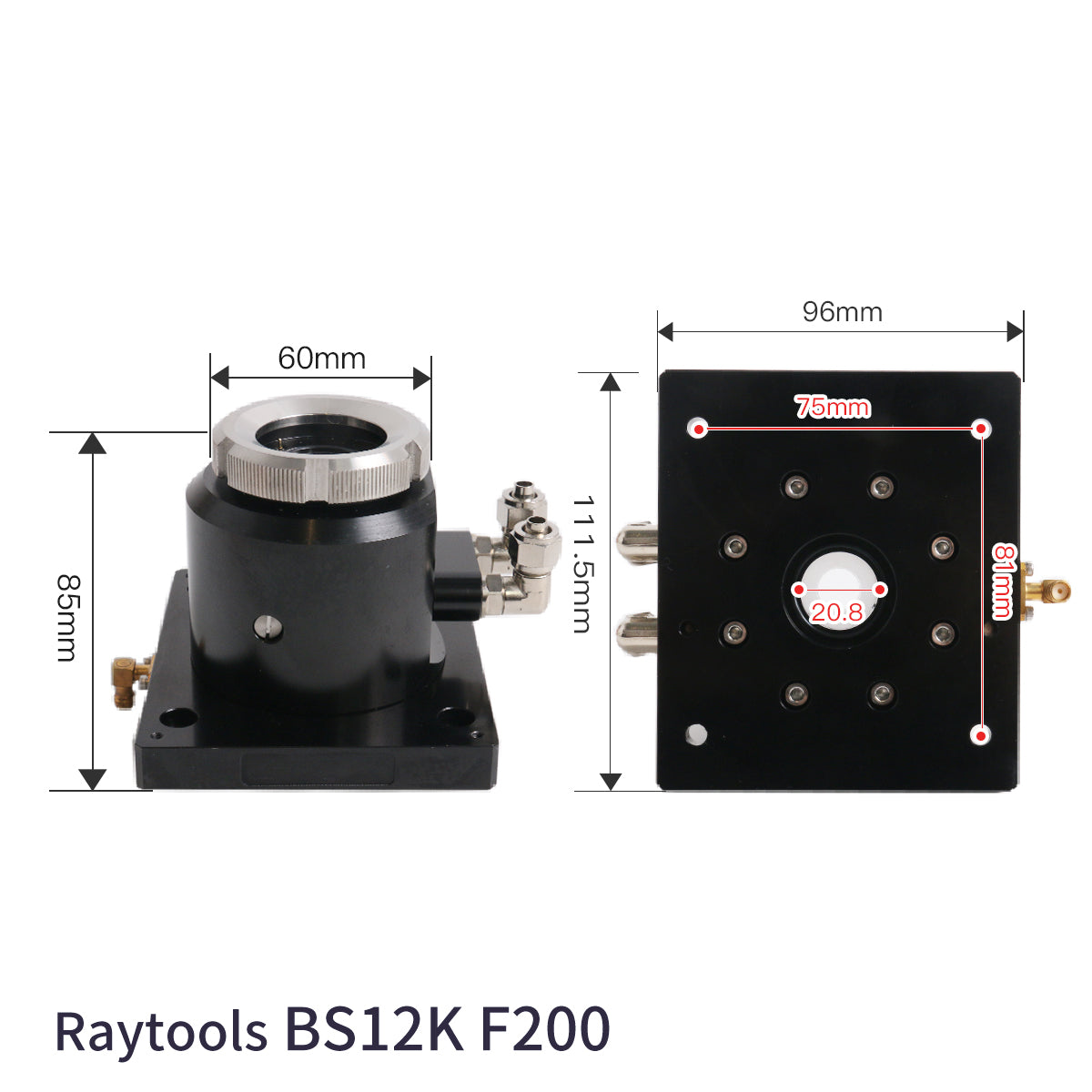 Startnow Laser Nozzle Sensor Connector BT210S BT230 BT240S BM111 Nozzle Connection Parts For Raytools Fiber Laser Cutting Head