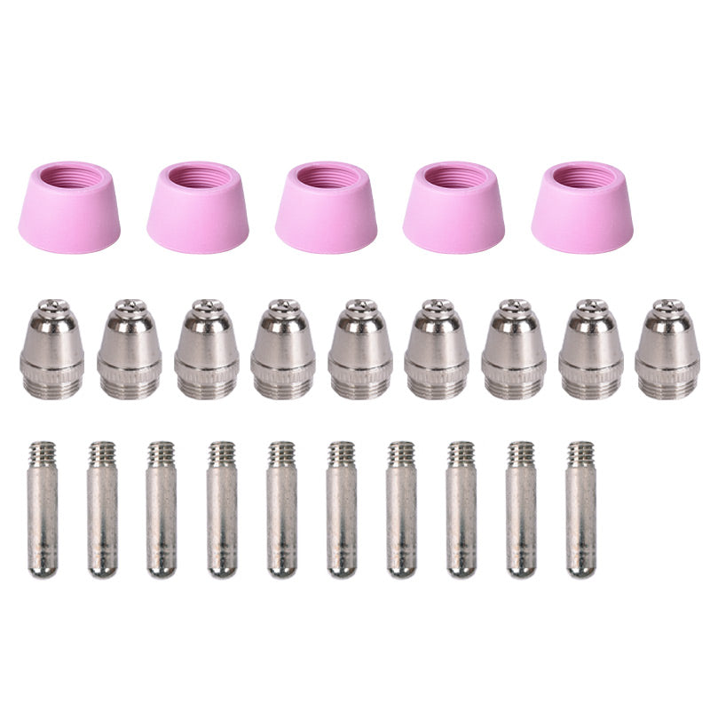 Startnow Kit da 25 Pezzi di Ugelli, Elettrodi e Coppe di Protezione per Torcia Plasma AG60 SG55 WSD60 – Ricambi per Macchine da Taglio e Saldatura