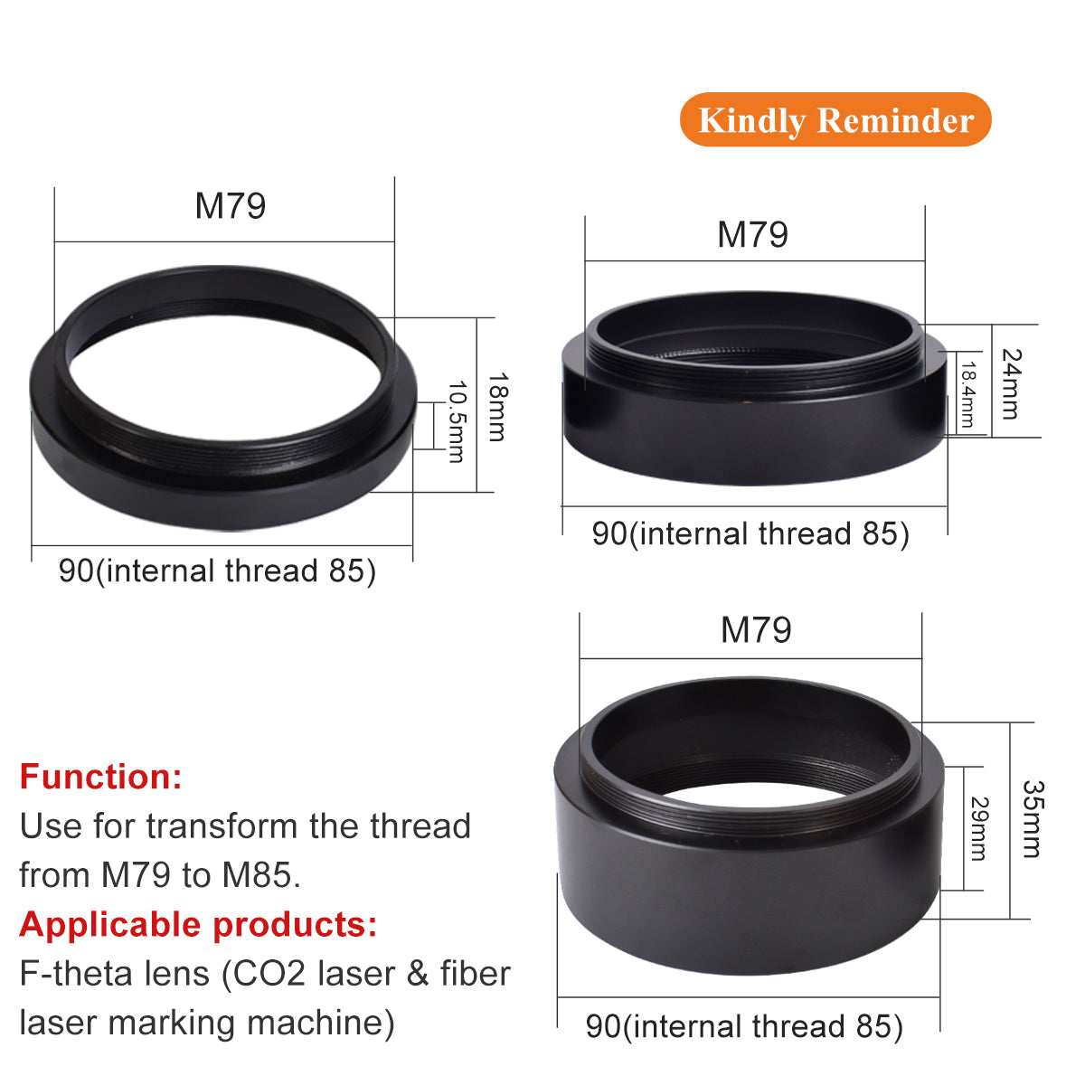Laser Field Lens Converter Ring M85-M79