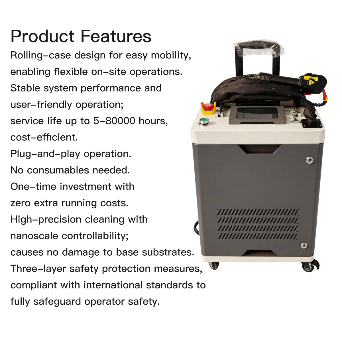 lightweight laser gun <0.7kg pulse laser cleaning system