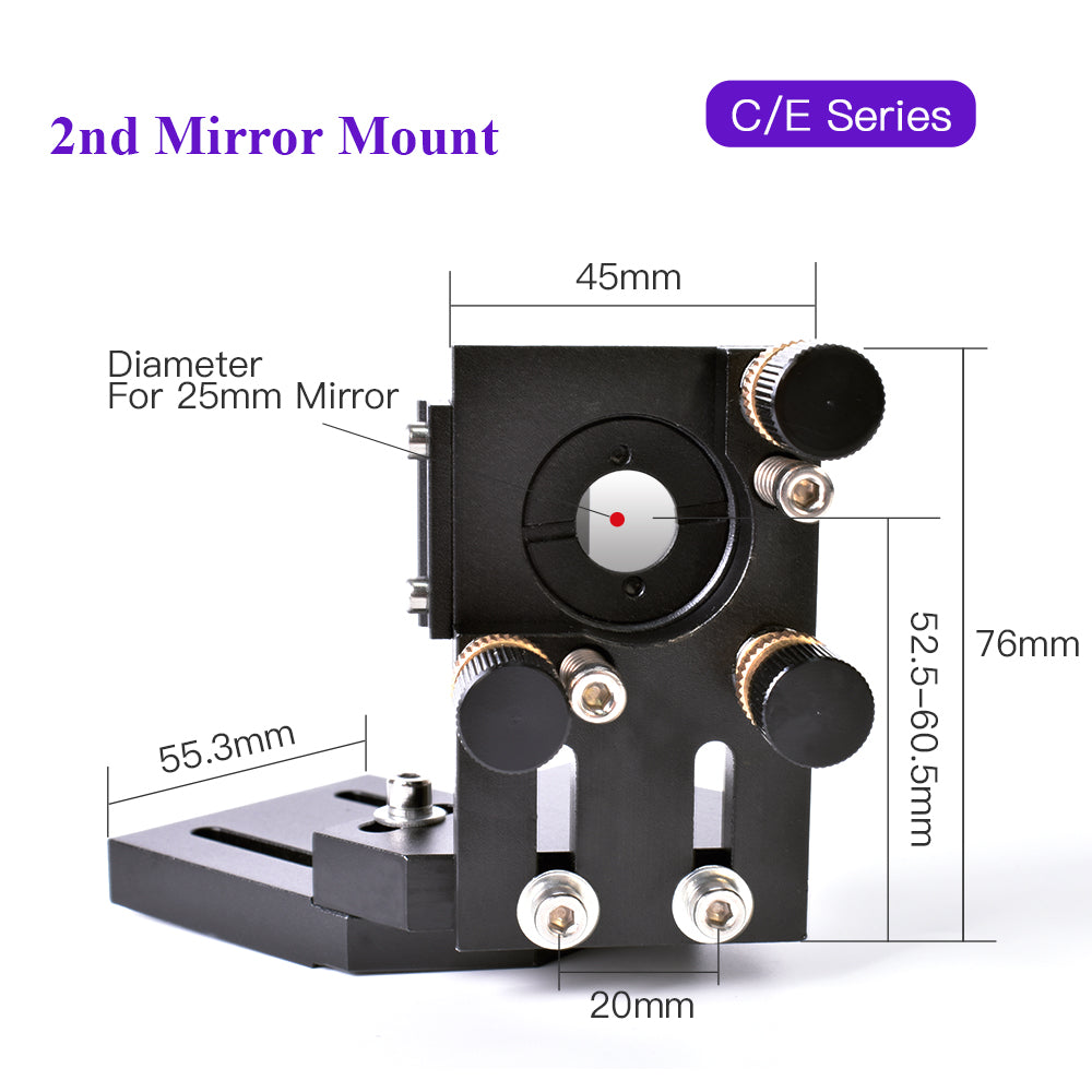 CO2 laser focus lens diameter: 20 mm & focal length of the lens: 50.8 mm & 63.5 mm & 101.6 mm.