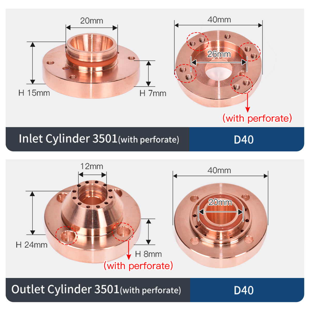 3501 Laser Ceramic Nozzle Insulating Ring Air inlet/outlet