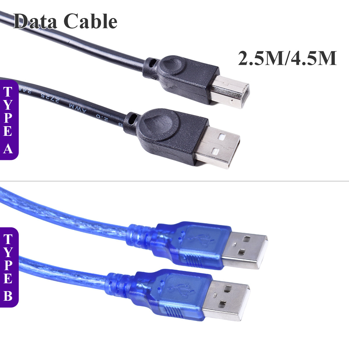 Cavo dati Startnow USB 2.0 per stampante, adattatore/converter da 2,5 a 4,5 metri.