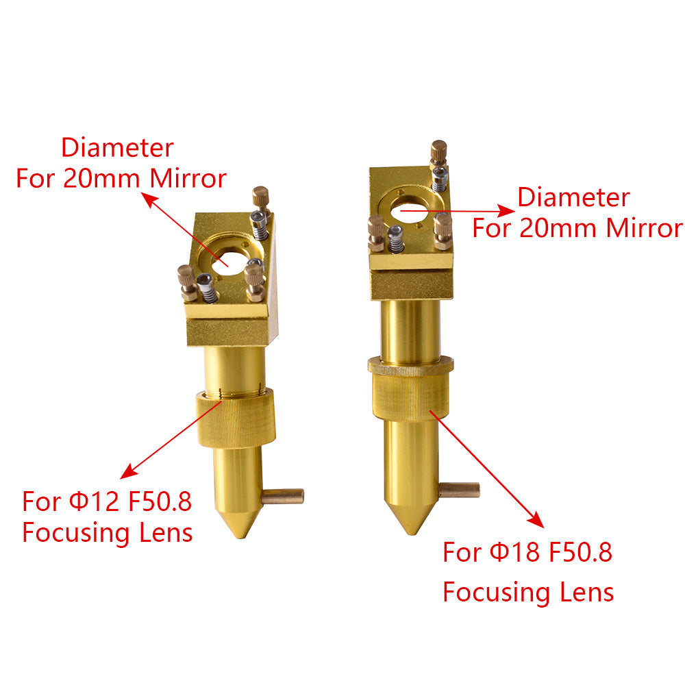 رأس ليزر ثاني أكسيد الكربون من ستارت ناو، عدسة تركيز 12 مم، مرآة 20 مو/سيليكون، آلة 4060 K40