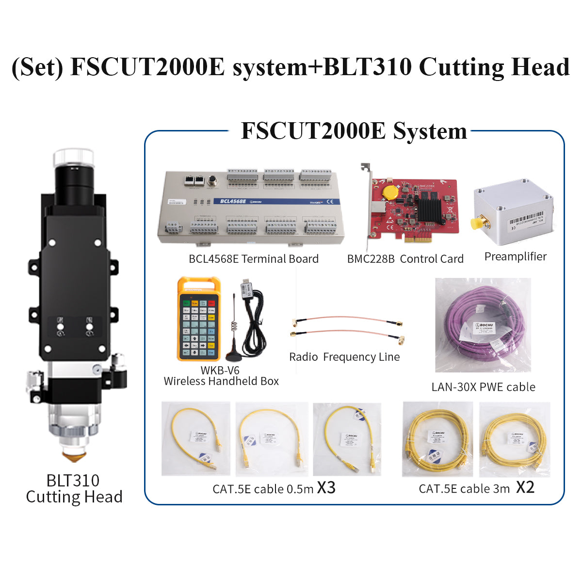 Startnow BOCI Fiber Laser Cutting Head BLT310 & Cypcut BOCHU FSCUT2000E Control System
