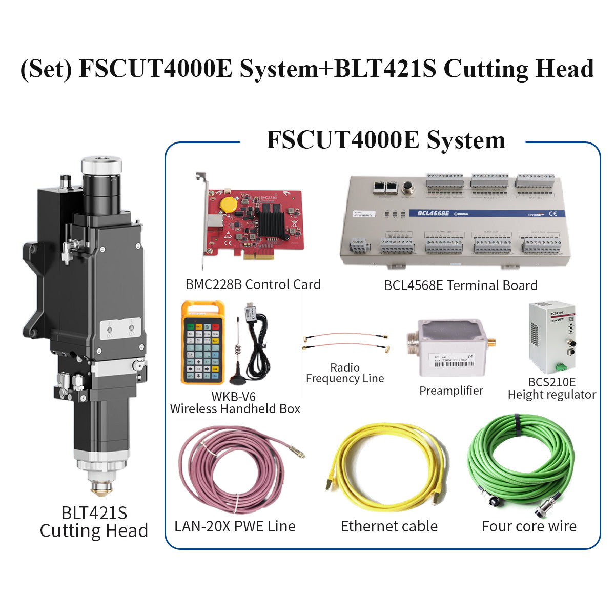 Startnow BOCI Fiber Laser Cutting Head BLT310 & Cypcut BOCHU FSCUT2000E Control System