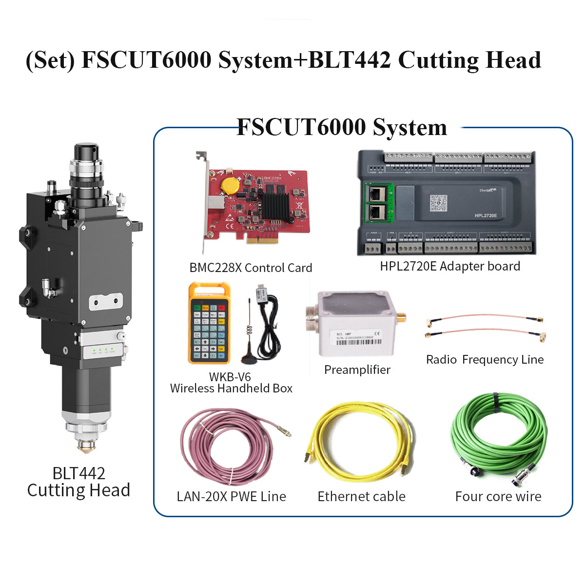 Startnow BOCI Fiber Laser Cutting Head BLT310 & Cypcut BOCHU FSCUT2000E Control System