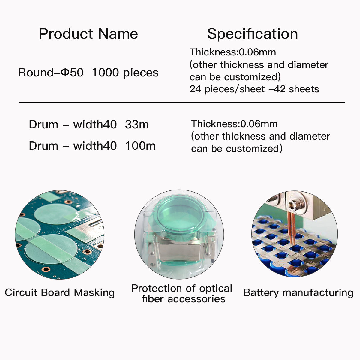 Startnow Green Polyester PET Tape Industrial High Temp Polyester Tape Electroplating Masking Tape Green PET Acid Alkali Resistant Powder Coating High Temperature Adhesive Tape