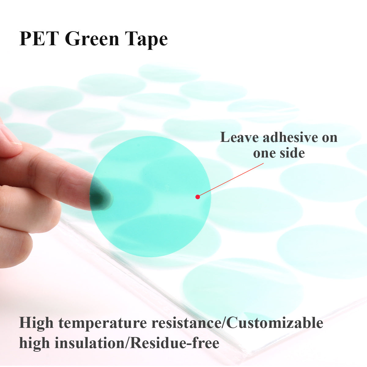 Startnow Green Polyester PET Tape Industrial High Temp Polyester Tape Electroplating Masking Tape Green PET Acid Alkali Resistant Powder Coating High Temperature Adhesive Tape