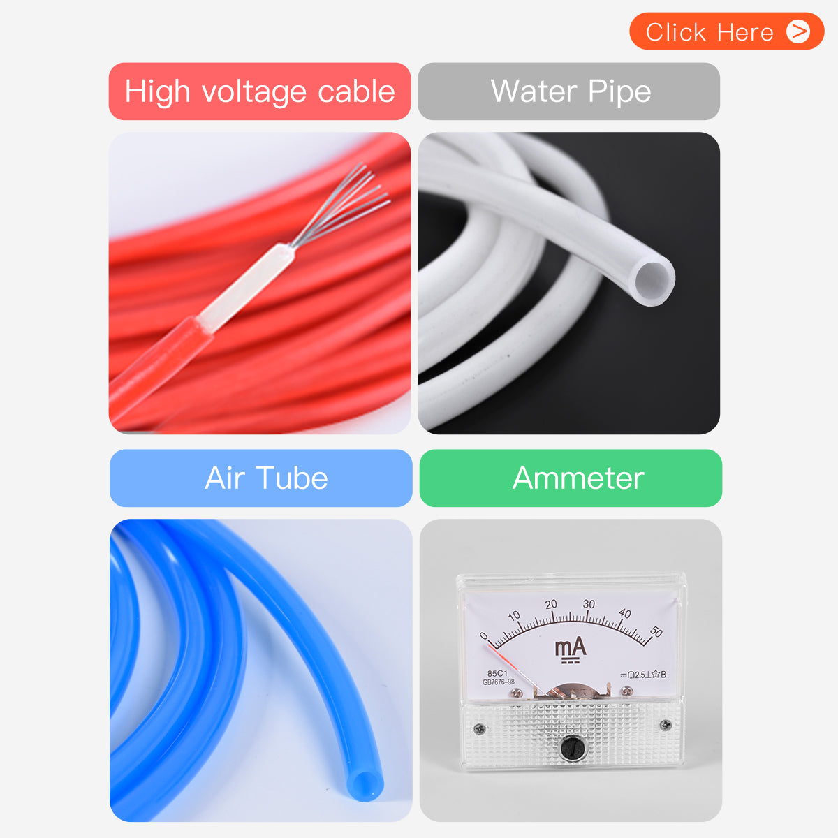 High voltage wire water pipe air tube Ammeter
