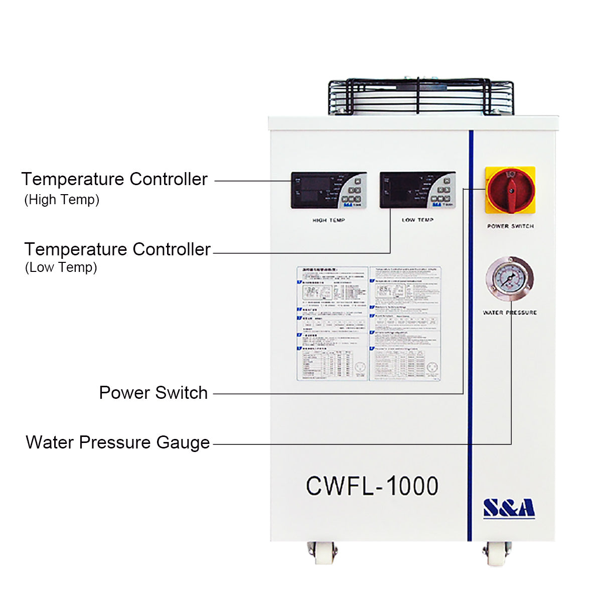 Startnow Industry Water Chiller CWFL-1000AN & 1000BN S&A 50/60HZ With Dual Temperature Control Systerm for Fiber Laser Machine