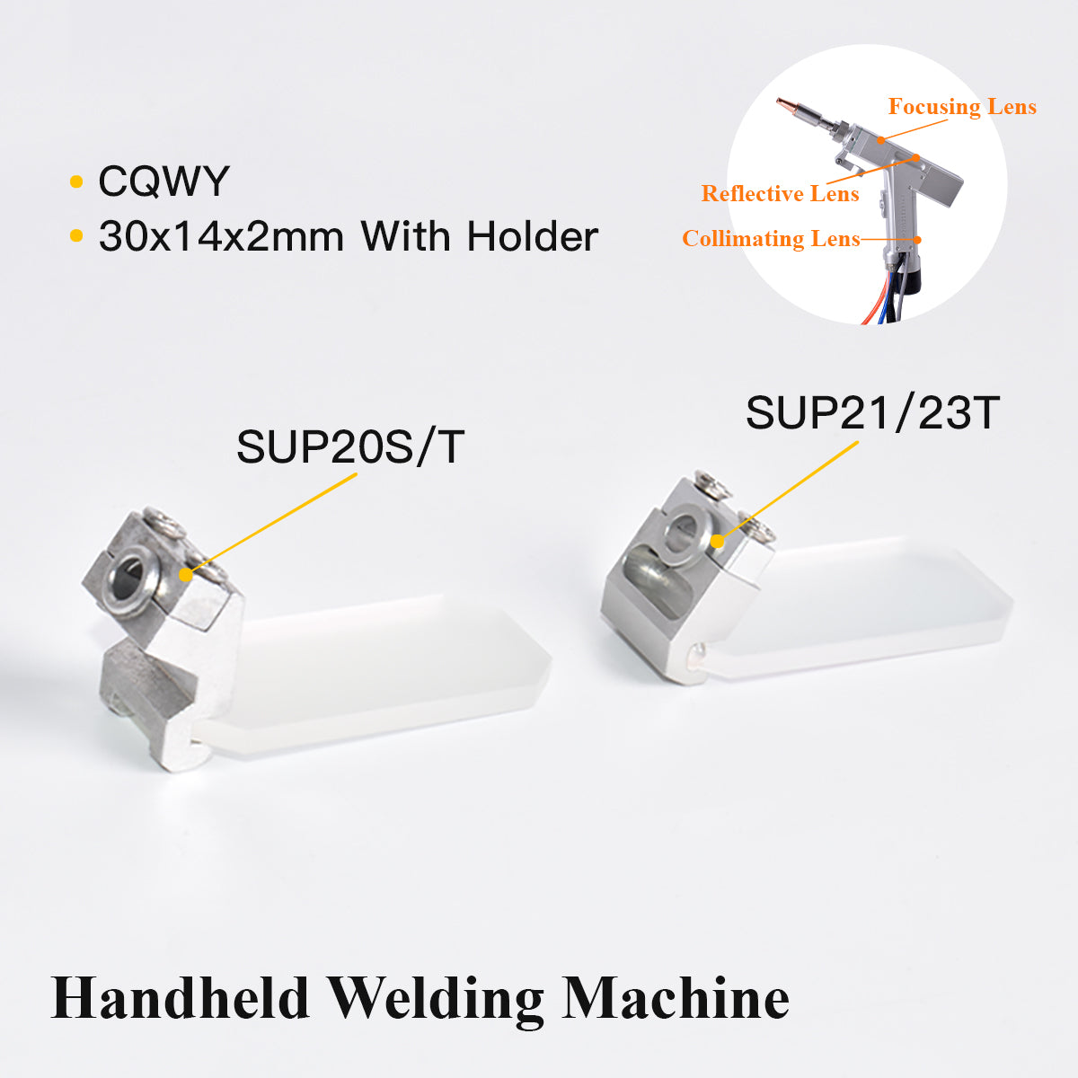 Welder Laser Reflective lens 30X14X2mm with holder