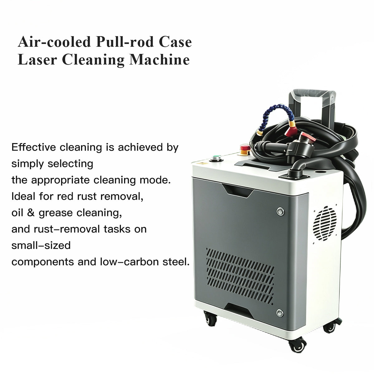 100W‑300W Luggage Trolley Case Air‑Cooled Pulse Fiber Laser Cleaning Machine