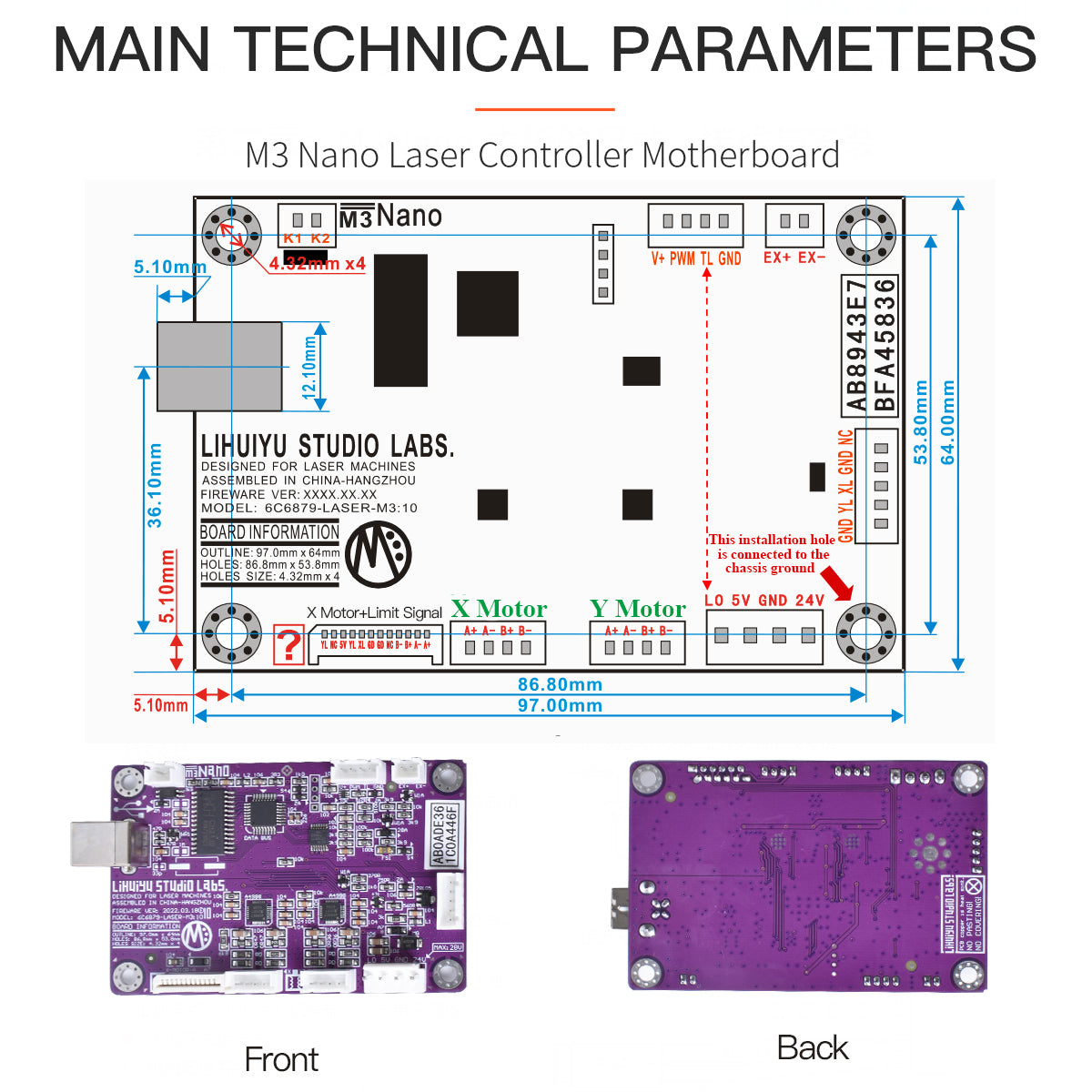 M3 Nano CO2 Laser Controller Motherboard
