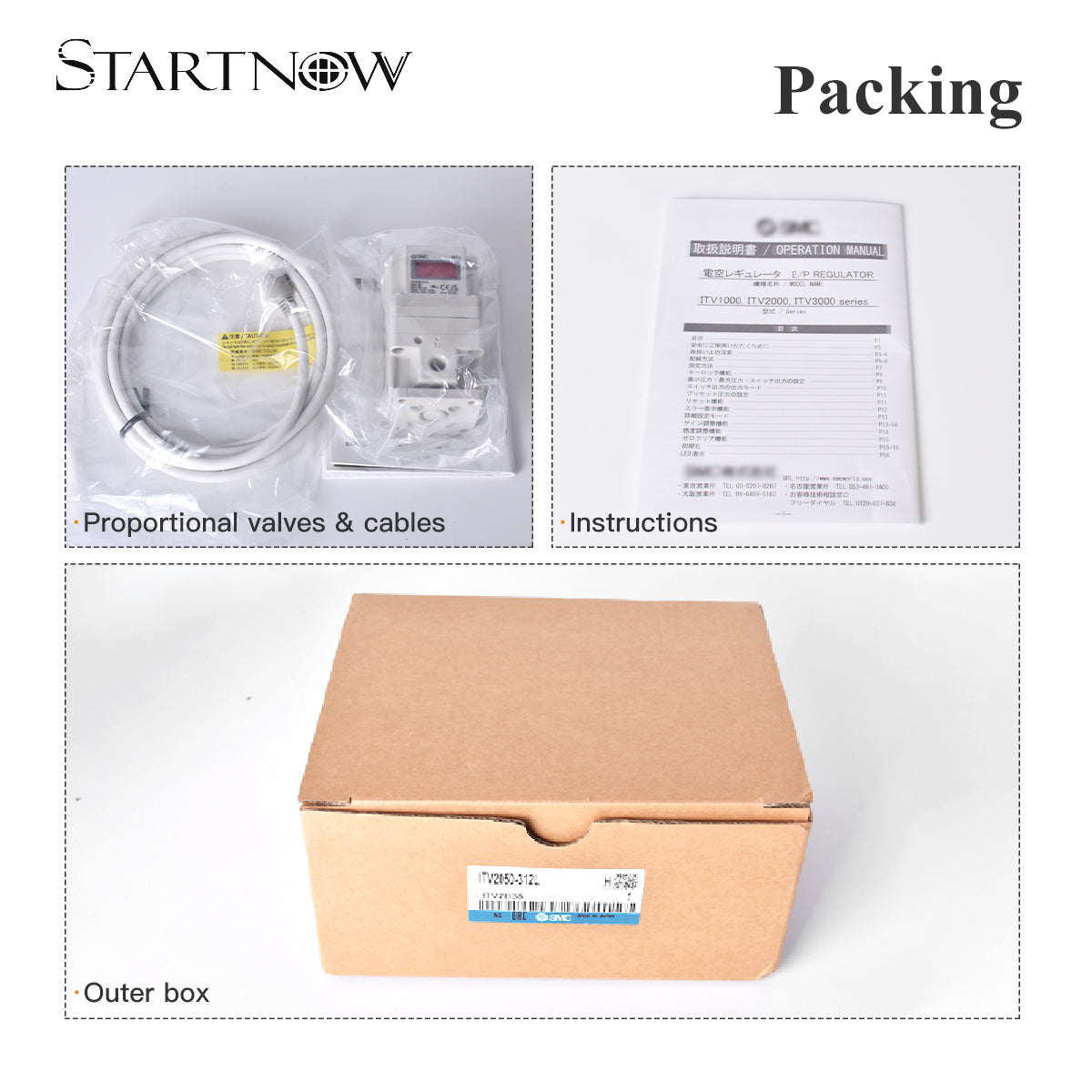 Startnow Electrical Proportional Valve ITV2050/1050 ITVX2030 DC24V Proportioning Solenoid Valve