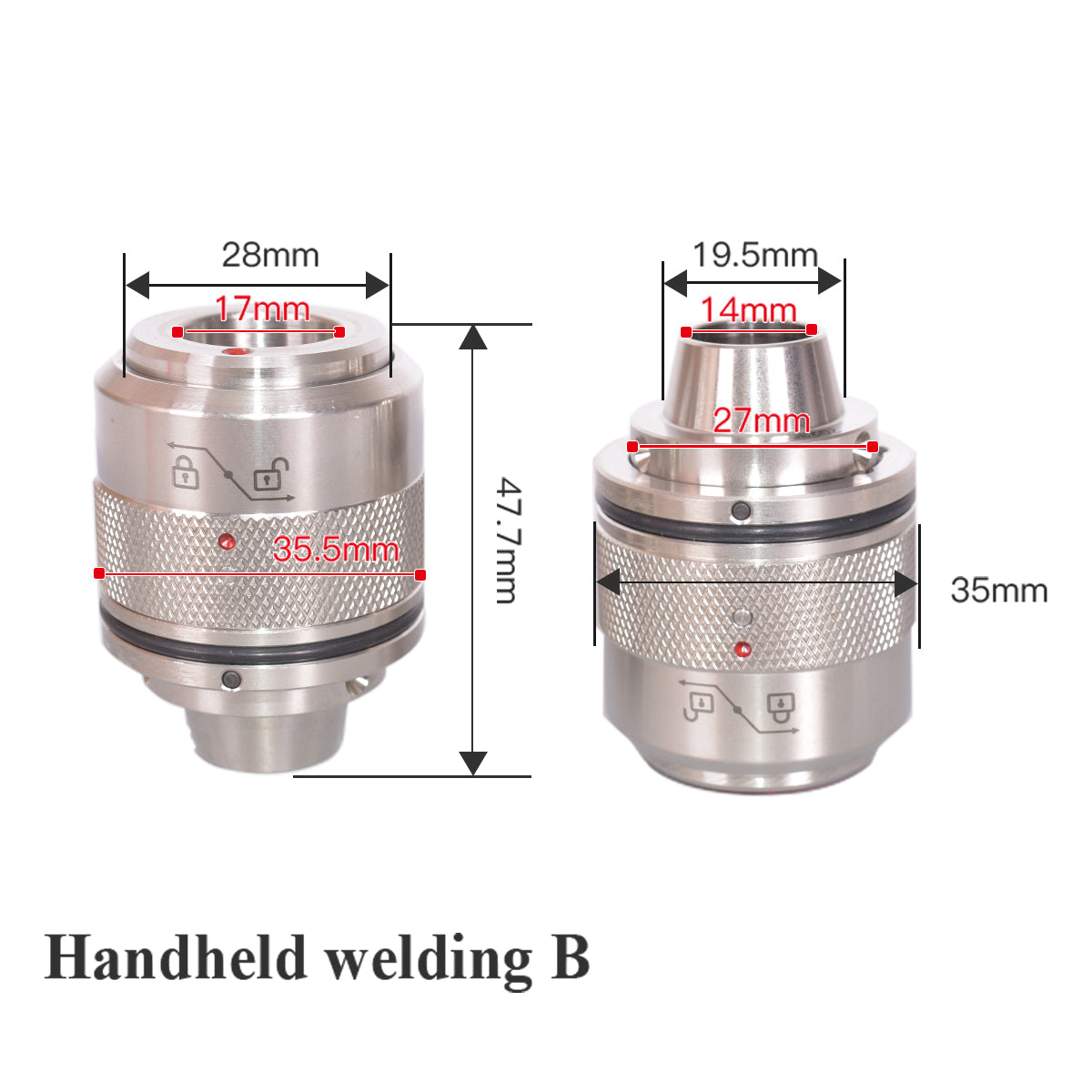 handheld welding head qbh connector