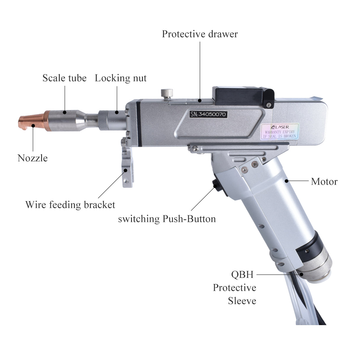 QILIN Handheld Wobble Welding Head BWT20 +standard Configuration BWT20S Laser Cleaning BWT20C