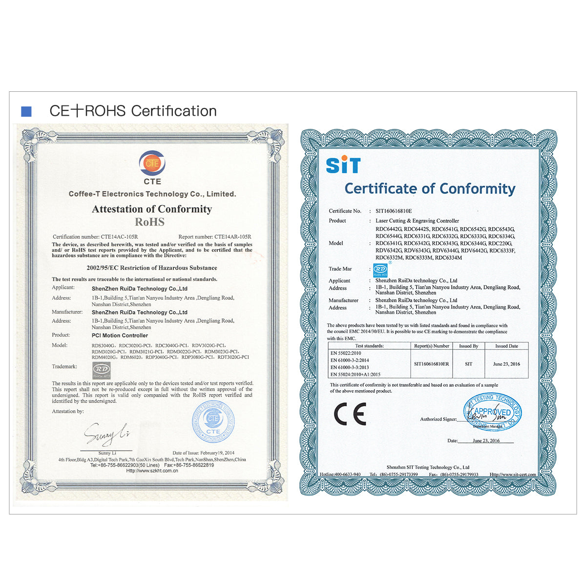 루이다 RDC6442G RDC6442S CO2 레이저 컨트롤러 보드 카드 CNC 절단기 제어 마더보드 시스템