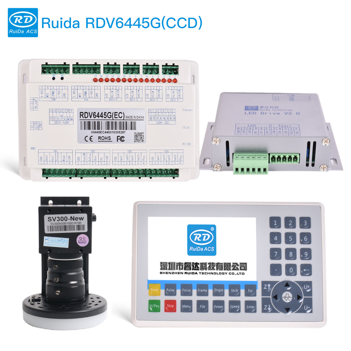 Startnow Ruida RDV6442/5G RDV6445S CCD Visual RDV Vision -laserohjainkortti CNC-näyttöpaneelin ohjauskortti