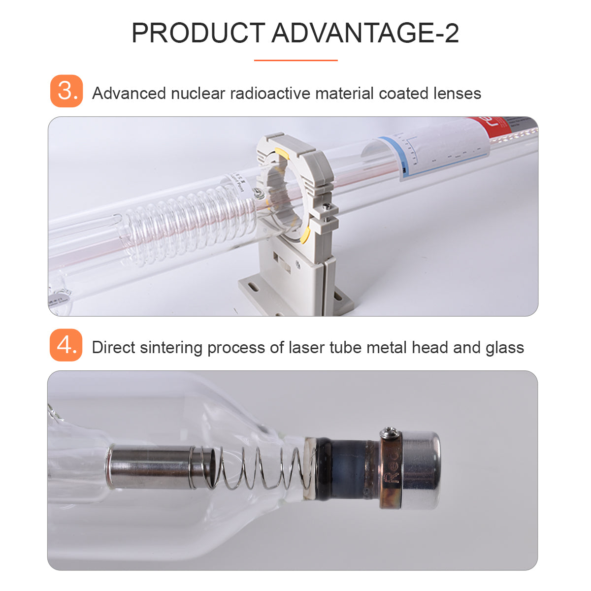 CO2 조각기 Reci 레이저 튜브 V2 90W 1250mm 보증 540일