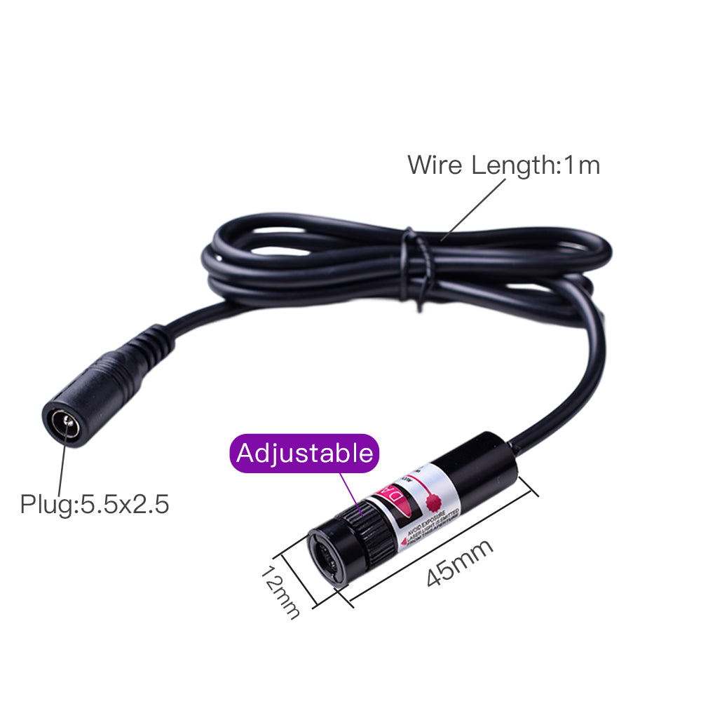 12*42 635nm 10mw 조정식 크로스 레이저 적색광 탐지기 적색 포지셔너 빔 레이저