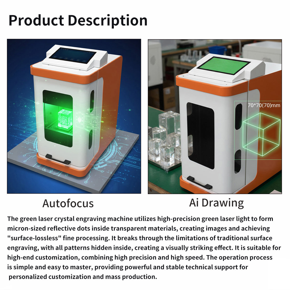 Startnow Crystal Inside Engraving Machine 5W 532nm Green Laser with WiFi Connectivity