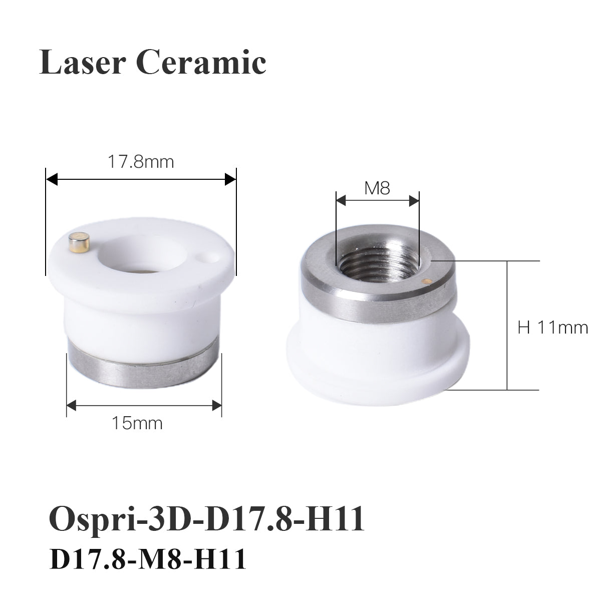 Anello ceramico laser Startnow OSPRI Ø17,8mm 21,4/41mm, supporto ugello per saldatura, pezzo di ricambio.