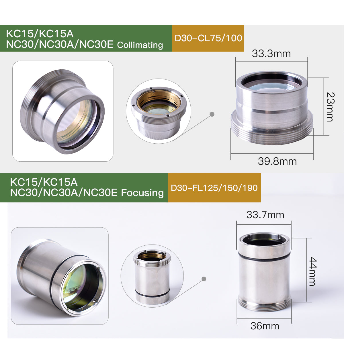 Objectif de focalisation et de collimation laser Startnow NC30 4 kW D30 F100 avec support d'objectif pour tête de découpe WSX