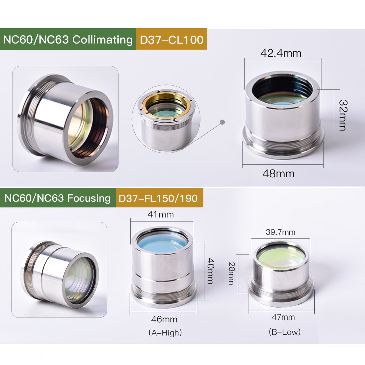 Objectif de focalisation et de collimation laser Startnow NC30 4 kW D30 F100 avec support d'objectif pour tête de découpe WSX