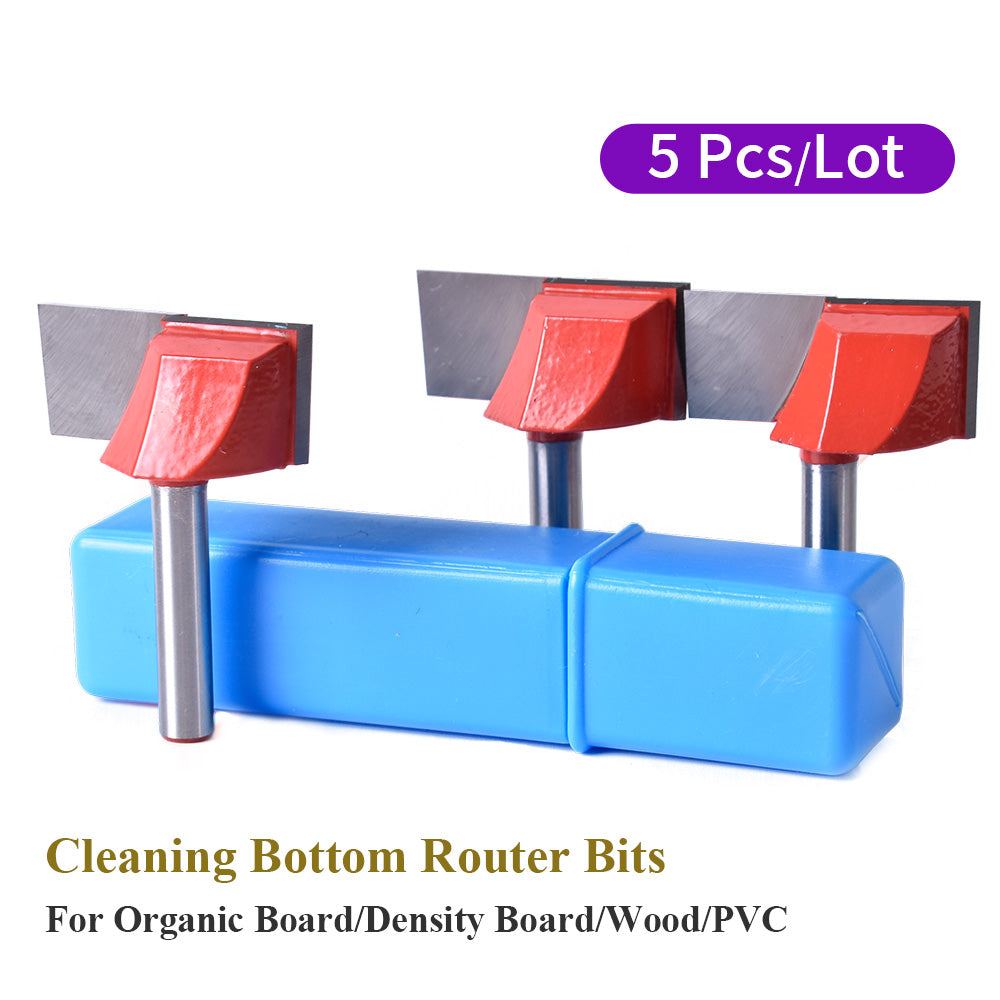 Startnow 5PCS Rengöring Botten Router Bits Fräsar För Organisk Board MDF Trä PVC CNC Verktyg Router Gravyr Bit Ändfräsar