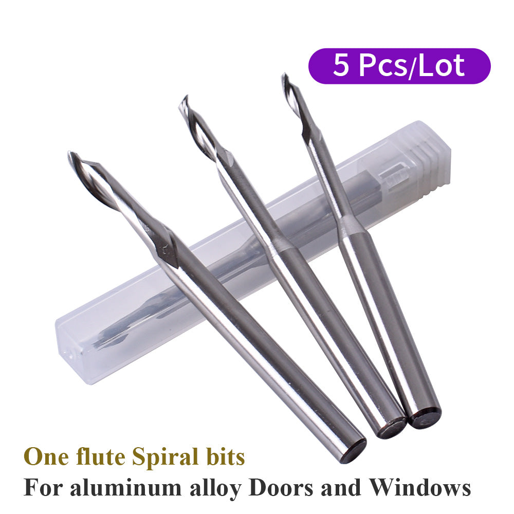 Startnow 5 ADET CNC Freze Kesici Alüminyum Alaşımlı Tungsten Karbür Çelik Malzeme Tek Kenarlı Flüt Katı Uçlu Freze Gravür Uçları