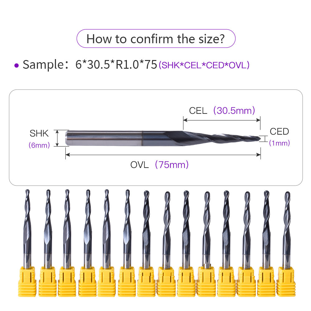 مجموعة Startnow من 5 قطع من رؤوس المثاقب ذات الأنف الكروي، قواطع طحن حلزونية ذات مزامير مزدوجة، رؤوس طحن نهائية من كربيد التنجستن، رؤوس نقش من الخشب والمعدن