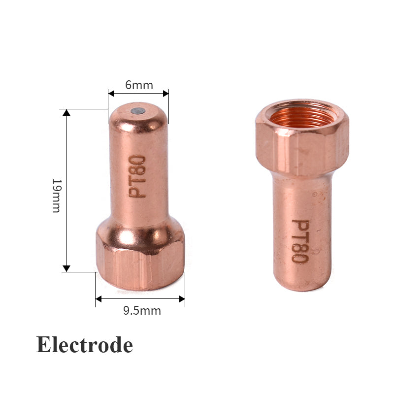 Startnow 5 Set/Confezione – Ugelli Plasma Calibro 1,2mm, Elettrodi, Coppe di Protezione per Torcia da Taglio Plasma PT80 – Kit di Materiali di Consumo