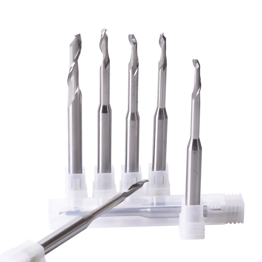 Startnow 5PCS CNC-fräs Aluminiumlegering Volframkarbid Stålmaterial Enkelkantsflöjt Solida Ändfräs Gravyrbitar