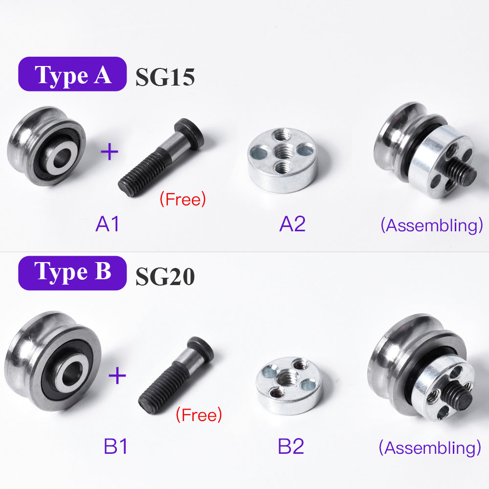Startnow Ball Bearings SG15 SG20 Double Row Miniature Pulley Transmission Eccentric Wheel M5 M6 Screw Bolts