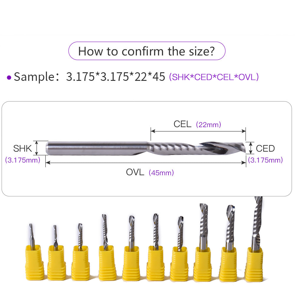 10PCS Carbide END Mill Cutter
