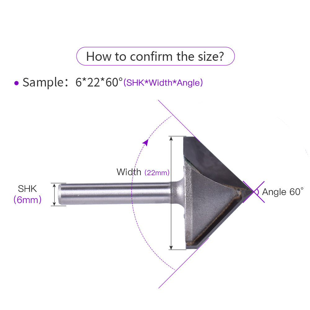 Startnow 5 st fräsar 60 90 120 grader akryl PVC MDF hårdträ CNC-verktyg router gravyrbits ändfräsar 3D-fräsbitar