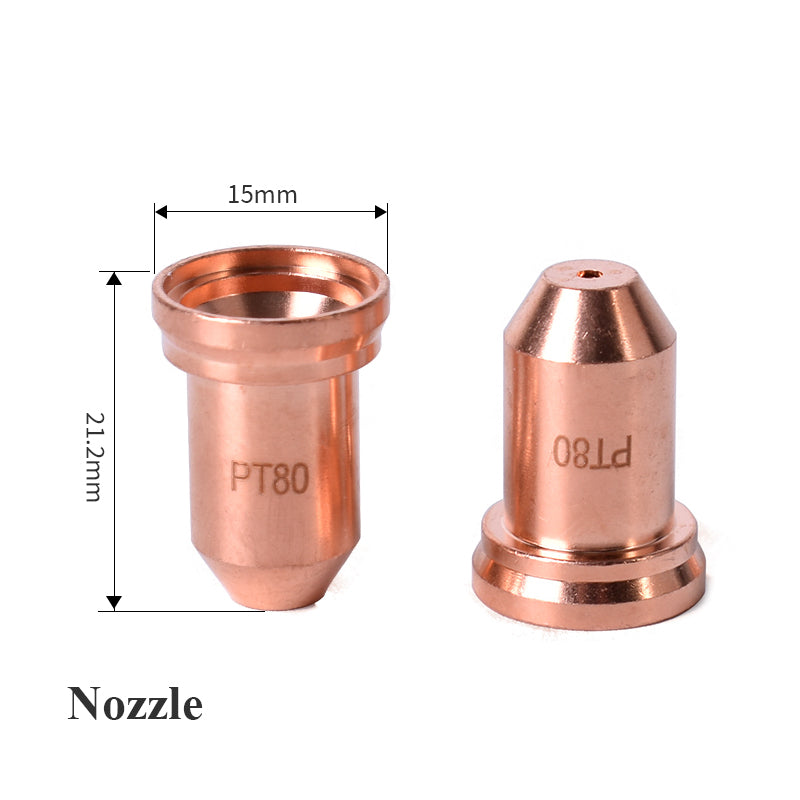 Startnow 5 Set/Confezione – Ugelli Plasma Calibro 1,2mm, Elettrodi, Coppe di Protezione per Torcia da Taglio Plasma PT80 – Kit di Materiali di Consumo