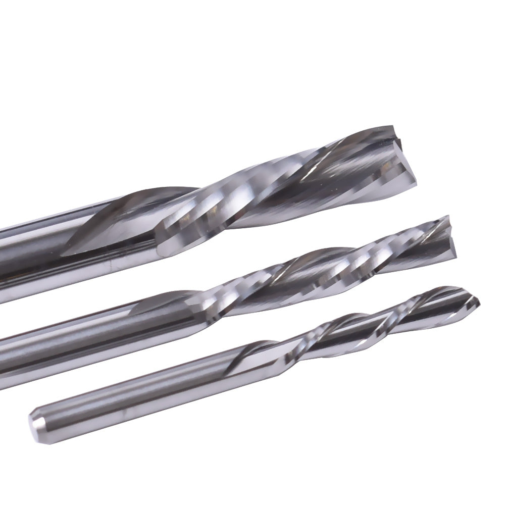 Startnow 5 Adet Freze Kesici Ucu AAA Aşağı Kesim İki Flüt Sol Spiral Uçlar Karbür Tungsten CNC Yönlendirici Uçları Uç Frezeleme