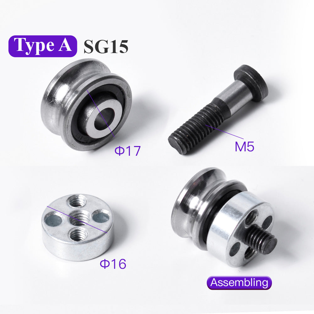 Startnow Ball Bearings SG15 SG20 Double Row Miniature Pulley Transmission Eccentric Wheel M5 M6 Screw Bolts