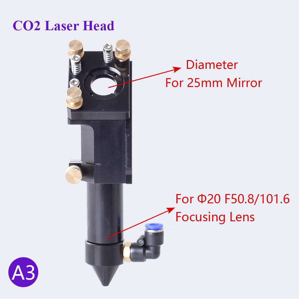 Startnow CO2-laserhuvudset med dimning Dia.20 F50.8/101.6mm integrerad hållare