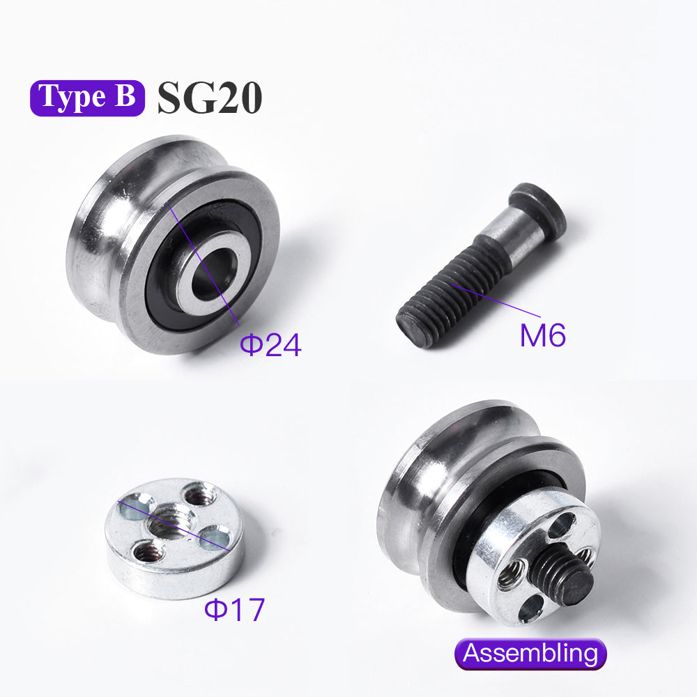 Startnow Ball Bearings SG15 SG20 Double Row Miniature Pulley Transmission Eccentric Wheel M5 M6 Screw Bolts