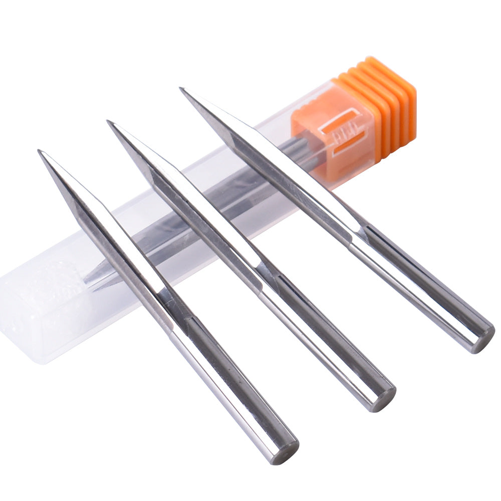 Startnow 5PCS Rak V Bits Två Räfflor Rak Slits Utstrålad Botten Gravyr Bit Verktyg Fräsar 3.175 4mm 6 Pinnfräsar