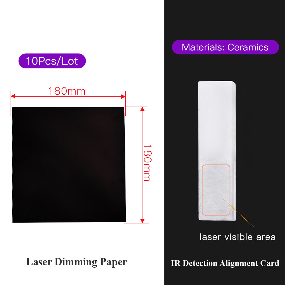 Картка для вирівнювання ІЧ-виявлення, лазерне маркування, тестовий папір, калібратор, керамічна пластина, 180x180 мм, двосторонній фотопапір для лазерного затемнення