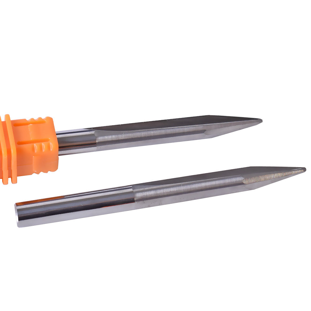 Startnow 5PCS Rak V Bits Två Räfflor Rak Slits Utstrålad Botten Gravyr Bit Verktyg Fräsar 3.175 4mm 6 Pinnfräsar