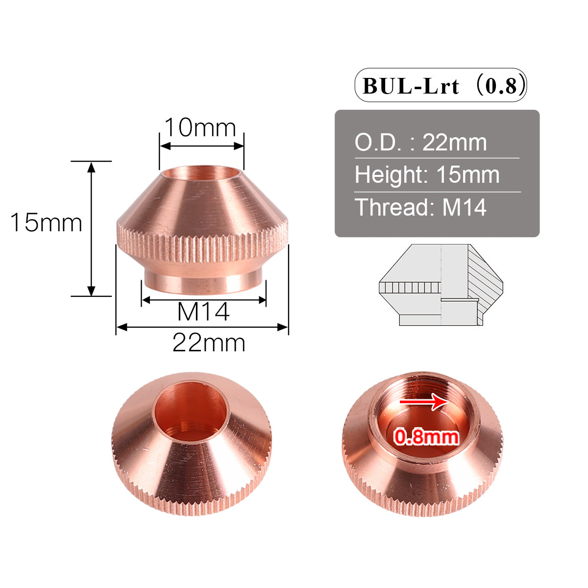 Bullet nozzle lid 0.8mm