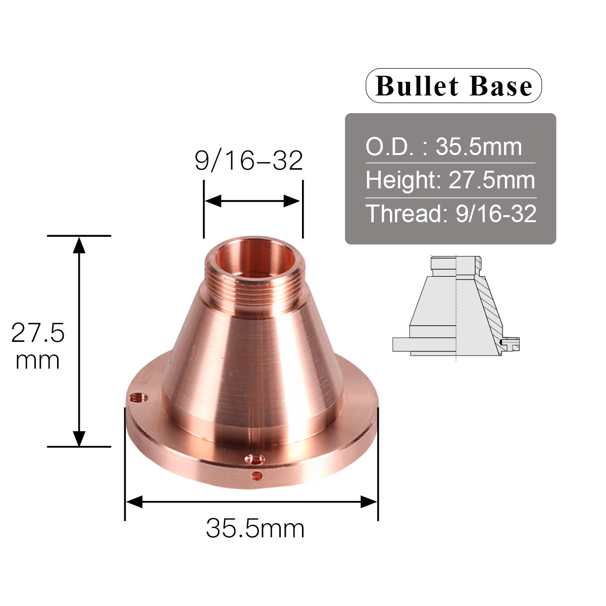 Bullet nozzle base